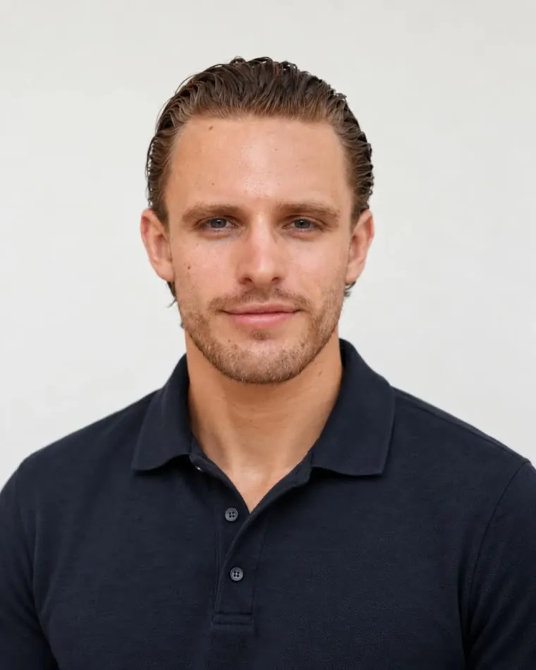 Joost in blauwe polo, specialist in solartechniek en smart home